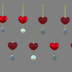 【VRChat想定】Heart Earring ハートと真珠のイヤリング