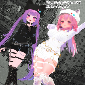 【複数アバター対応】黒猫白猫ゴスパンクセット 缩略图 2