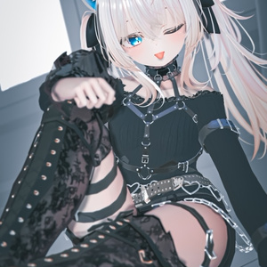 【複数アバター対応】黒猫白猫ゴスパンクセット 缩略图 13