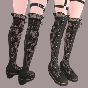 【複数アバター対応】黒猫白猫ゴスパンクセット 缩略图 9