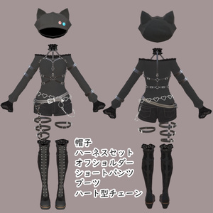 【複数アバター対応】黒猫白猫ゴスパンクセット 缩略图 7