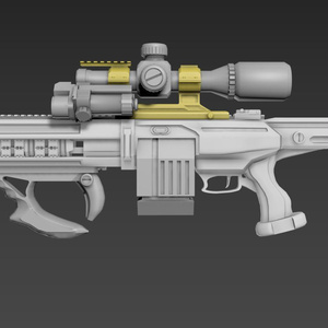RailGun and Parts set with animation(Railgun body ,digital scope, thermal clipon, foregrip)(VRCHAT)cybergun
