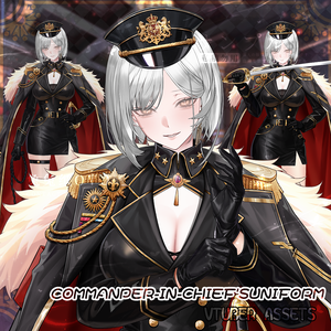 🐇【VTS】【VTuber向け】☀️【立ち絵級】帝曜統帥長官服🦁／ハロウィン／軍官／高精細／軍閥／バレンタイン／精緻／厚塗り風／VTuber