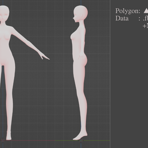 3Dモデル_女性素体 ( 3D Model: female body )