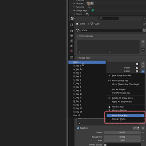 [Blender] ShaKe - Shape Keys関連操作の補助ツール
