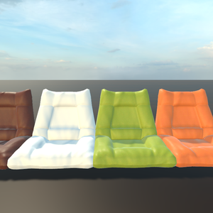 【VRChat対応/3Dモデル】くつろぎレザーロー座椅子（全4色）