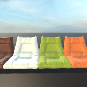 【VRChat対応/3Dモデル】くつろぎレザーロー座椅子（全4色）