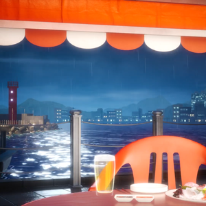 【Vtuber - 動く配信背景】 海辺の屋台