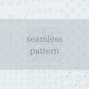 クラゲのシームレスパターン８種（+おまけ1種）　Seamless Pattern