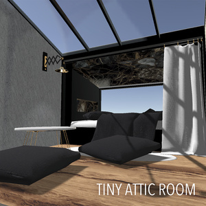 【cluster用ワールドアセット】TINY ATTIC ROOM【Collider等設定済】