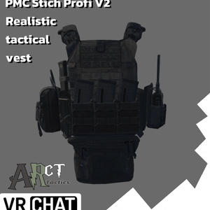 【VRC】Realistic tactical vest：PMC Stich Profi V2 [BLACK]