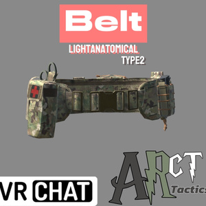 【VRC】Realistic tactical belt LightAnatomicalBeltType2[Woodland camouflage]