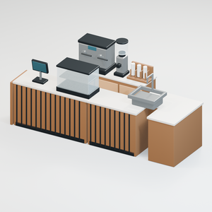 Modern Cafe Counter Set｜12 Models｜Blender・Unity
