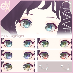 (Commercial) [VRoid] Crave Eyes - Iris and Highlight Texture Pack - クレイブ - アイテクスチャ パック