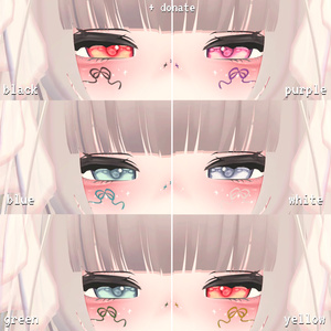 ［無料♡］ rurune xmas ribbon face sticker ♡ ルルネ クリスマス リボン フェイスステッカー 缩略图 3