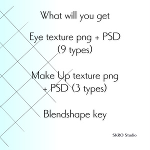 【VRChat Textures】狛乃-komano- Eye + Make Up Textures「BLANK//PRISM」  + PSD & Blendshapes 缩略图 6