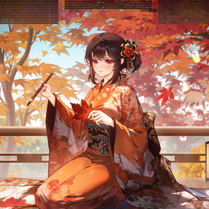 【商用】【YCH base】イラストテンプレート素材Vtuber素材恋に染まる紅葉