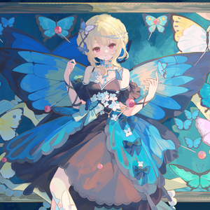 【商用】【YCH base】イラストテンプレート素材Vtuber素材蝶の標本