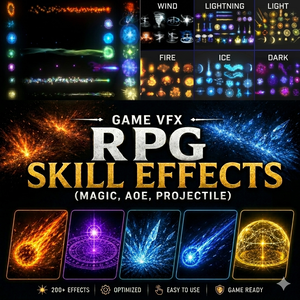 Unity Game VFX - RPG Skill Effects (Magic, AOE, Projectile)