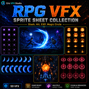 RPG VFX Sprite Sheet Collection(Slash,Hit,EXP,Magic Circle)