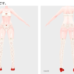 Texture for vroidstudio (official version supported) garter belt, socks, shoes, inner underwear top and bottom set underwear