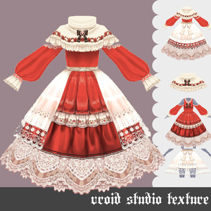 vroidstudio用テクスチャー(正式版対応) 薔薇刺繍とレースのロリィタドレス