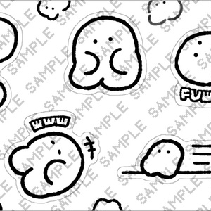 白くて丸いステッカー Sugarayomo Booth