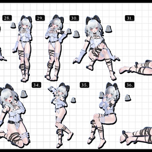 🧿72h10POSEGIFT＆~6.11SALE🧿【FREE/商用OK】撮影向けPoseAnimation ❮ ⁺500-Vol.2 ❯ 缩略图 32