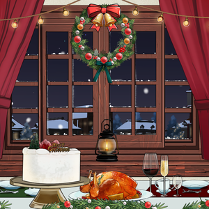 【温かい灯りと静かなクリスマス】アニメーション配信背景