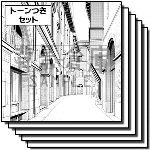 海外の背景集_セット4（街並）_トーン