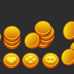 Gold Glossy Coin Icons Pack