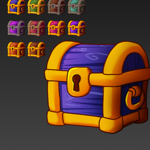 Stylized Treasure Chest Icons Pack