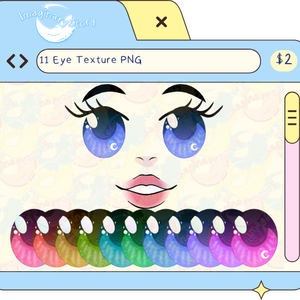 🌙☁️HIGH RESOLUTION EYES Spiral Anime Moon Star Rainbow 11 Colors☁️🌙