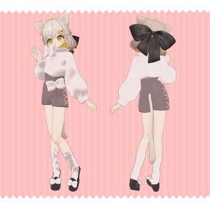 【３アバター対応】Big Ribbon Knit【まめふれんず】 缩略图 6