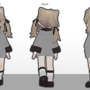 【キプフェル・みみのこ対応】モノトーン ワンピース【まめふれんず】 缩略图 3