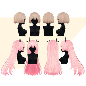 【3Dヘアモデル】 ボブと姫カット Bob & Hime cut 缩略图 9