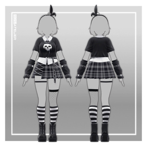 【3D衣装モデル】 Punky rock star (for Moe, Manuka) 缩略图 9