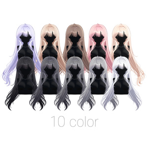 【VRChat 3D hair】 twin long hair 缩略图 6