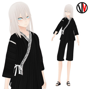 【テクスチャ】黒の甚平【Vroid正式版対応】