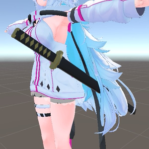 【VRChat用】Quest対応の抜刀ギミック付き刀【Moduler Avatar対応】 缩略图 2