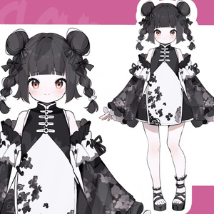【限定１点】モノクロチャイナ身立ち絵