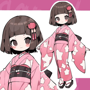 【限定１点】桜吹雪の擬人化の全身立ち絵