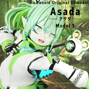 【VRoid＋Blender製】オリジナル3Dモデル「アサダ」_Rev.1.1
