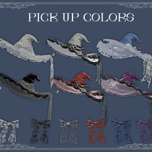 【揺れる】Witch's Hat and Lace Ribbon Set【VRChat想定】 缩略图 8
