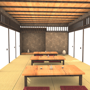 【VRChat想定】大座敷セット 16畳｜床の間・襖・欄間・座卓【18千ポリゴン / FBX+OBJ+unitypackage】