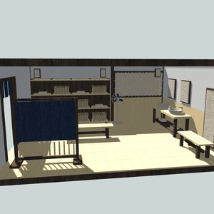 【VRChat想定】旅館の脱衣所セット｜脱衣棚・編みかご・洗面台【unitypackage / FBX・OBJ】