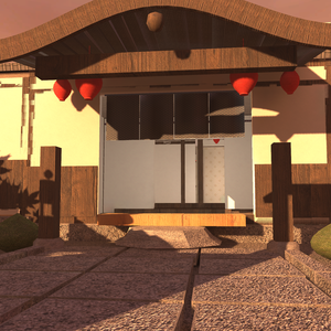 【9/20まで500円オフ！】【VRChat想定】和風温泉旅館ワールド｜門・唐破風の玄関・帳場・廊下・客室2室・大浴場・岩の露天風呂