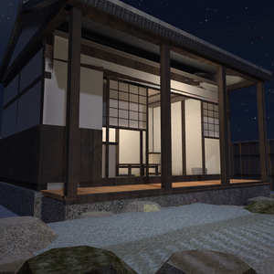 【VRChat想定】雪見の離れ｜六畳・縁側・雪の坪庭・小さな露天風呂【和風ホームワールド / unitypackage同梱】