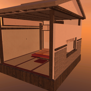 【VRChat想定】こたつの居間セット｜六畳・床の間・床脇・雪見障子の窓【unitypackage / FBX・OBJ】
