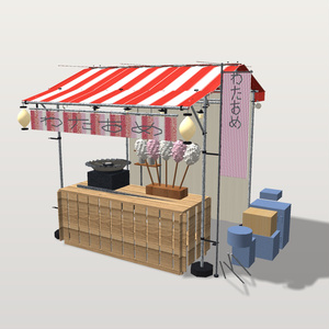 【無料】祭りの露店6店アタッチメント｜たこ焼き・かき氷・射的・わたあめ・金魚すくい・お面【素体に付けて使う / VRChat想定】 缩略图 6